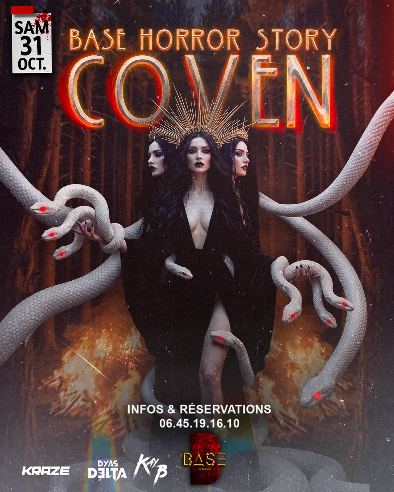 Flyer de la soirée BASE HORROR STORY — HALLOWEEN WEEK